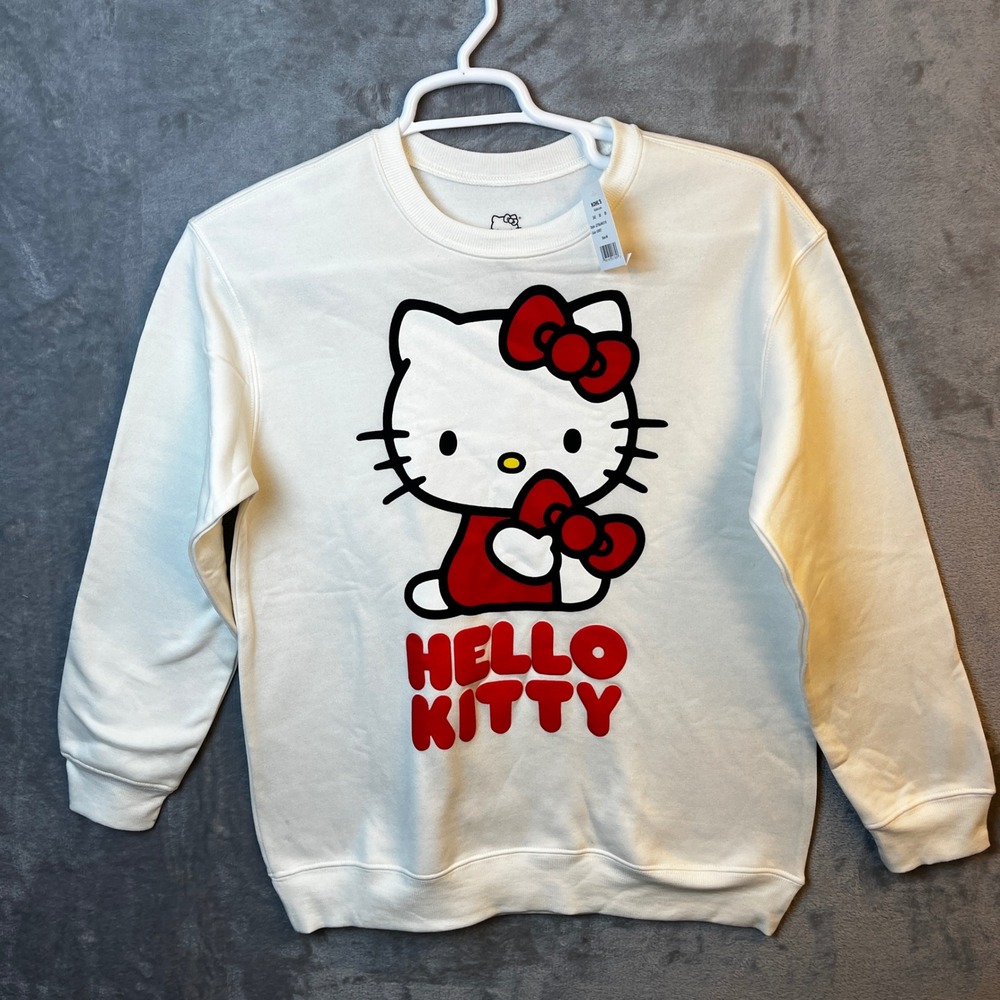 Sanrio Hello Kitty Sweatshirt‎ Womens  M White Hybrid Apparel Graphic Pullover